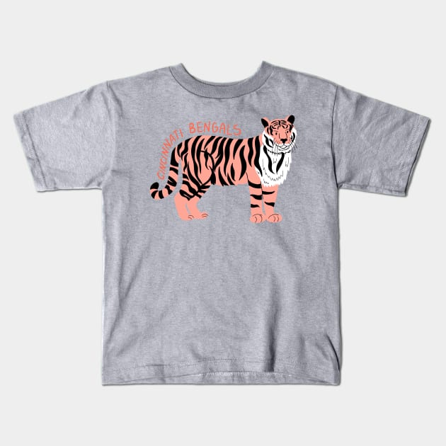 Cincinnati Bengals Football Tiger Kids T-Shirt by Moon Ink Design